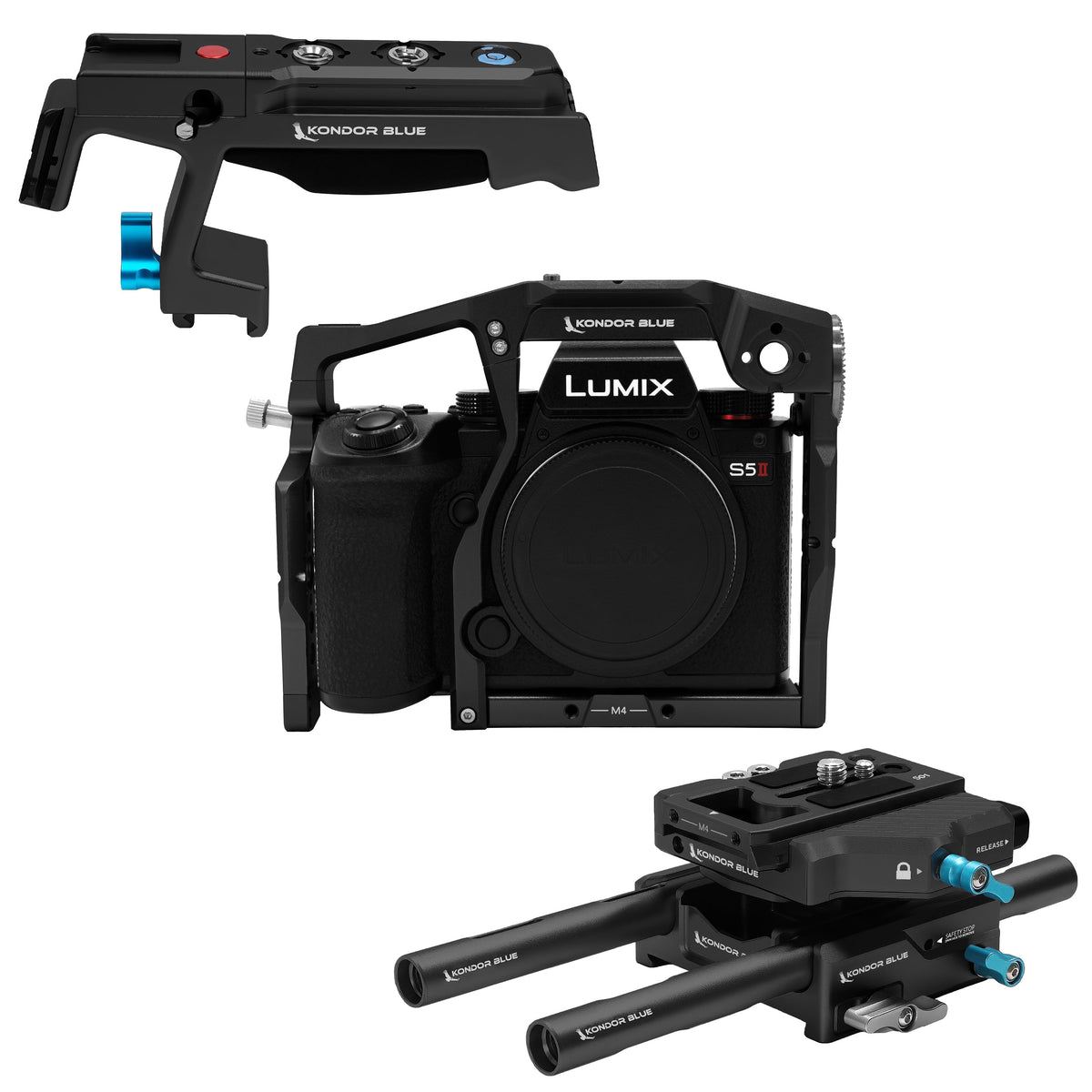 Kondor Blue Panasonic LUMIX S5II/X Base Rig MKII (Corbeau Noir)