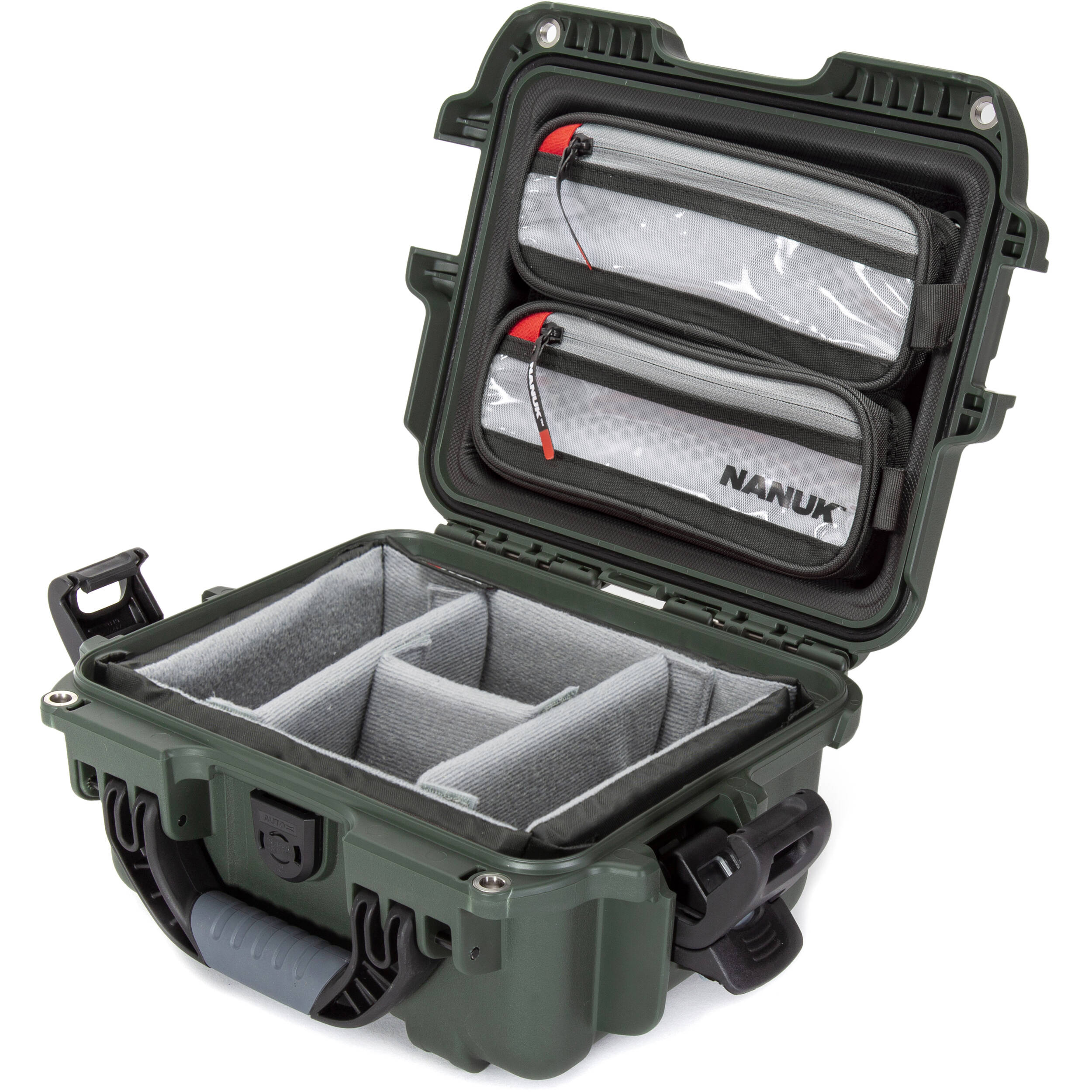 Nanuk 905 Waterproof Hard Case Pro Photo/Video Kit with Padded Dividers and Lid Organizer (Olive)