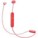 Sony WI-C300  wireless earphones with mic - Red