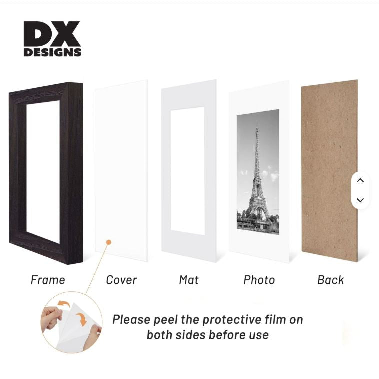 DX design MDF Wooden Picture Frame (16x20, Brown Oak)