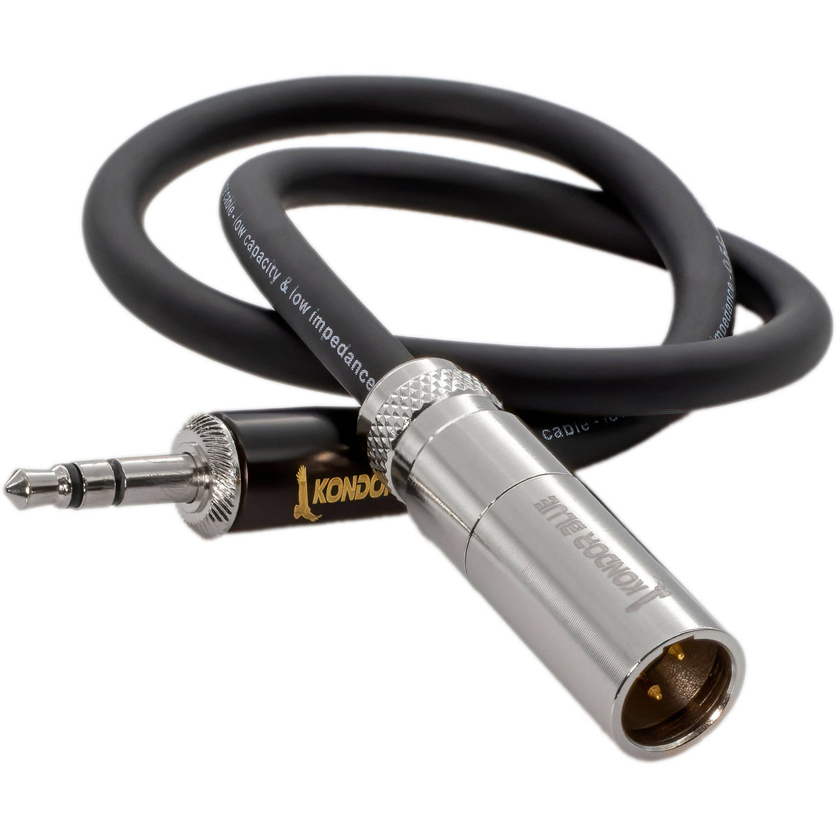 Kondor Blue Câble mini XLR mâle vers mini prise mono 3,5 mm pour audio RODE 35,6 cm