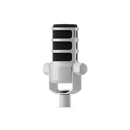 Microphone de podcasting dynamique podmique roulé - blanc