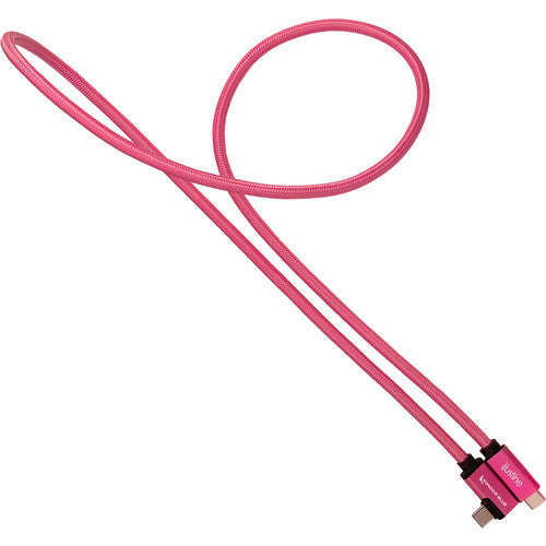 Kondor Blue iJustine Pink USB C 3.1 Data and Charging Cable 10Gb/s Data Speed & 100W Power Delivery (3 FT)
