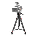 SHAPE FOCUS 12 Tripod + Mid-Level Spreader + Fluid Head with Red Lock Legs