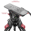SHAPE FOCUS 12 Tripod + Mid-Level Spreader + Fluid Head with Red Lock Legs