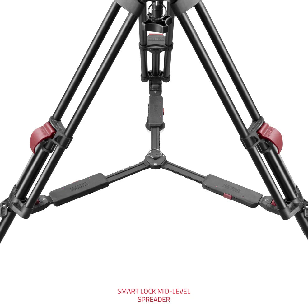 SHAPE FOCUS 12 Tripod + Mid-Level Spreader + Fluid Head with Red Lock Legs