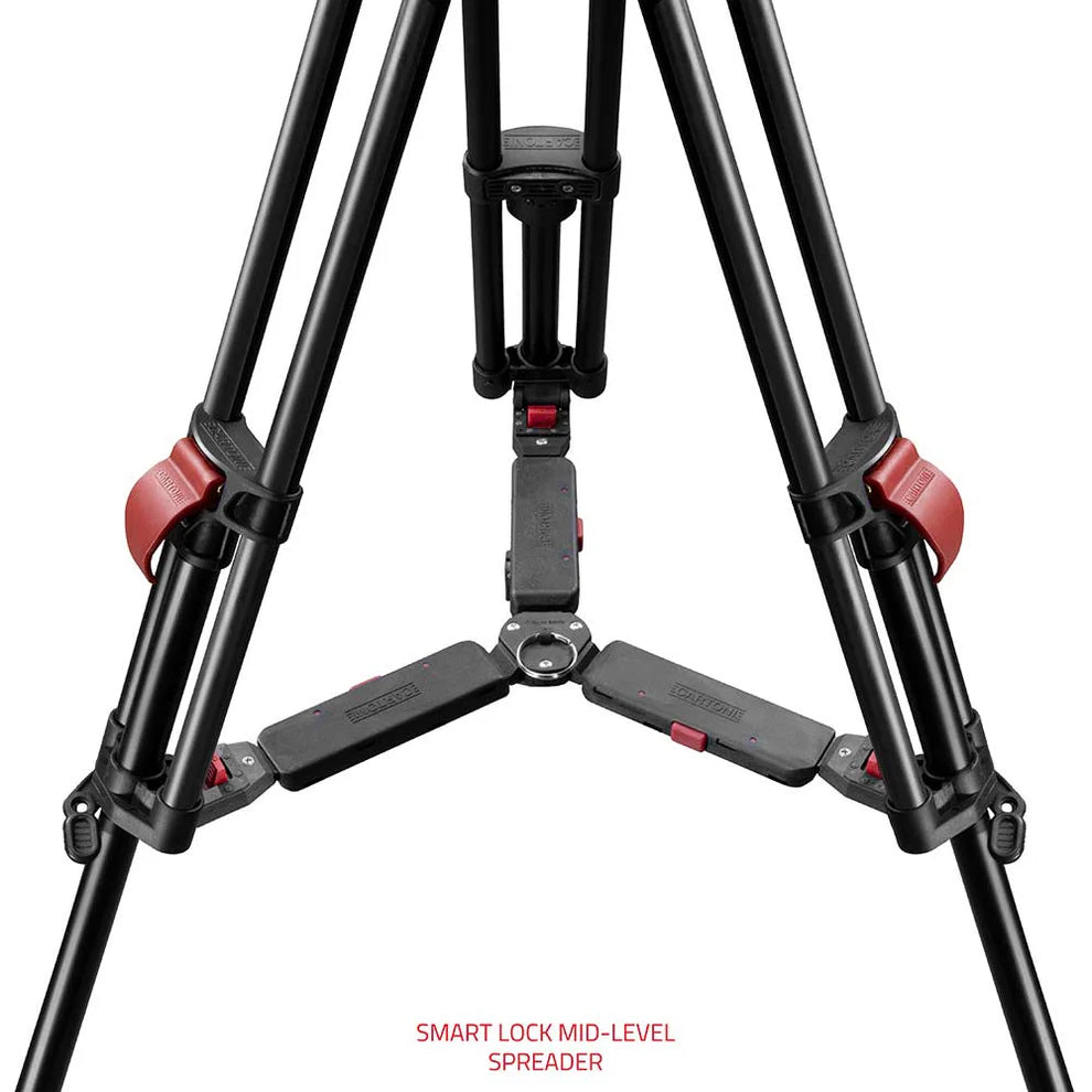 SHAPE FOCUS 18 Tripod + Mid-Level Spreader + Fluid Head with Red Lock Legs