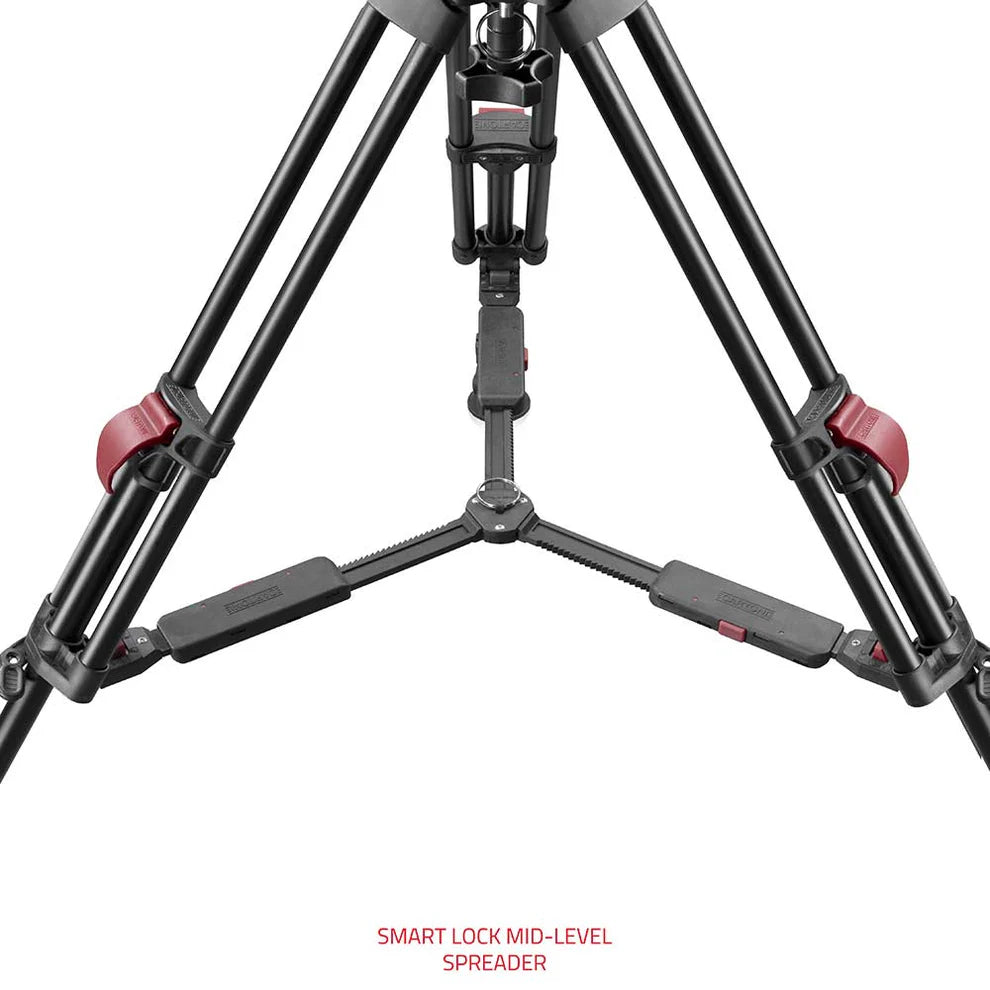 SHAPE FOCUS 18 Tripod + Mid-Level Spreader + Fluid Head with Red Lock Legs