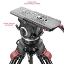 SHAPE FOCUS 18 Tripod + Mid-Level Spreader + Fluid Head with Red Lock Legs