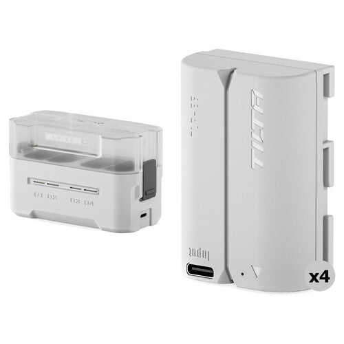 Tilta LP-E6P Charging Station Battery Kit (4 Batteries) - Off White