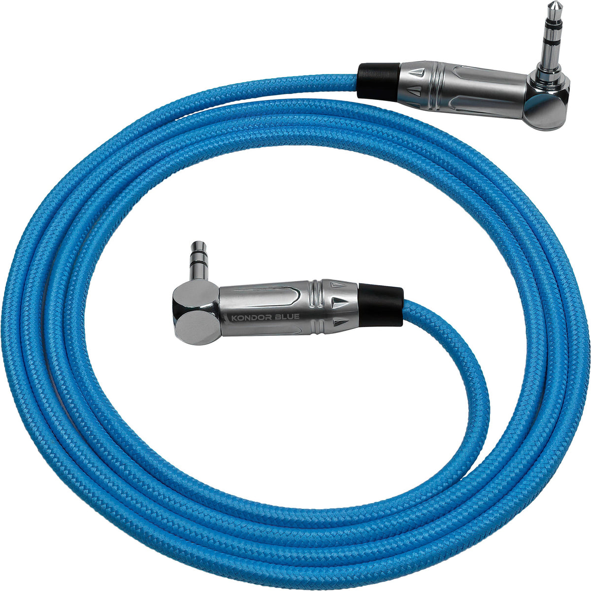 Kondor Blue Câble audio stéréo TRS à angle droit de 48" 3,5 mm (48" droit)