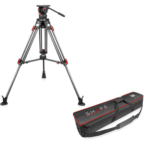 SHAPE FOCUS 18 Tripod + Mid-Level Spreader + Fluid Head with Red Lock Legs