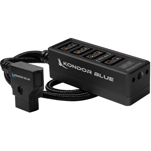 Kondor Blue D-TAP HUB 4ポート Kondor Blue 12V Metal D-Tap Hub Voltmeter 4 Way Port Power Tap