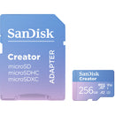 Carte mémoire microSDXC UHS-I SanDisk Creator Series 256 Go avec adaptateur SD