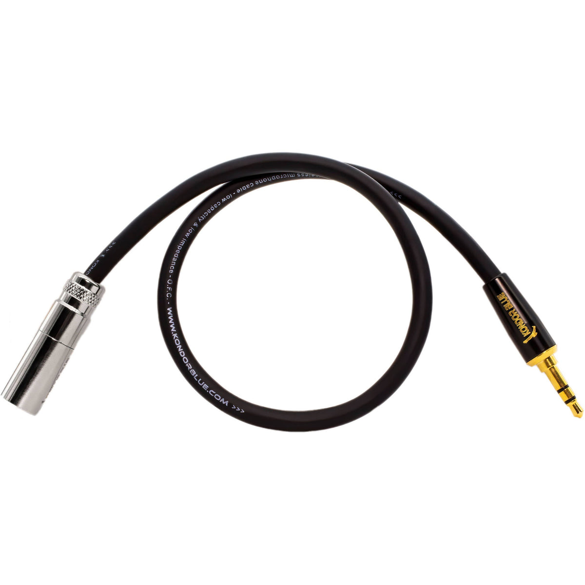 Kondor Blue Mini XLR vers prise stéréo dorée 3,5 mm pour appareils de niveau ligne
