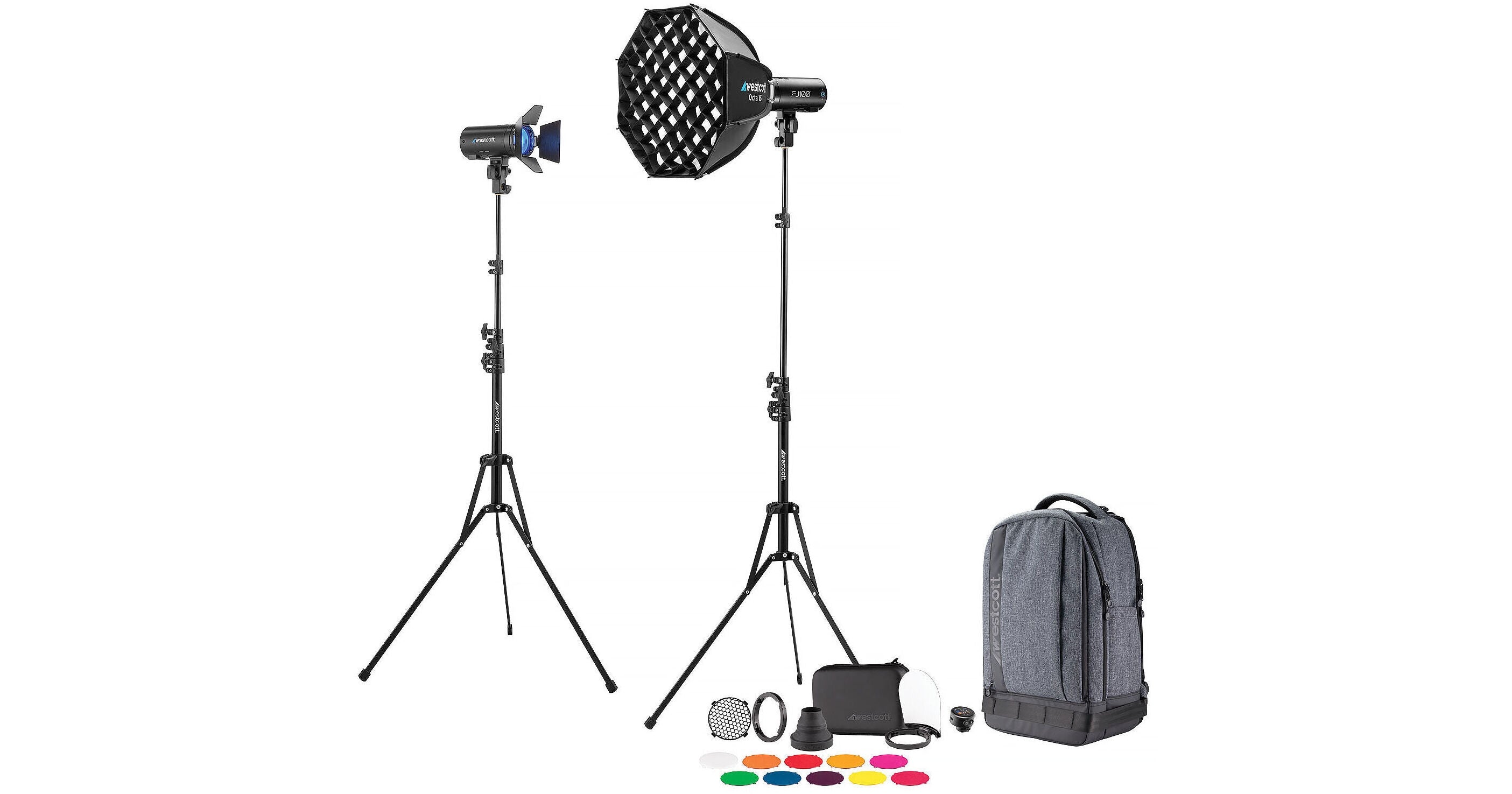 Westcott FJ100 100Ws Off-Camera Strobe with FJ-T1 M Multi-Brand Trigger (2-Light Backpack Kit)