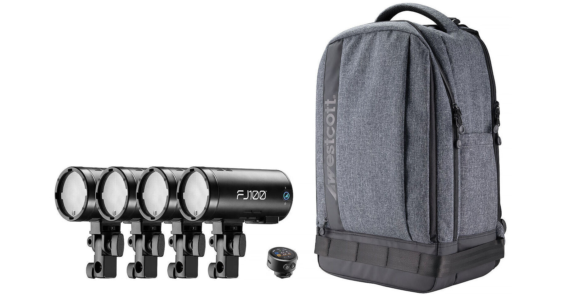 Westcott FJ100 100Ws Off-Camera Strobe with FJ-T1 M Multi-Brand Trigger (4-Light Backpack Kit)