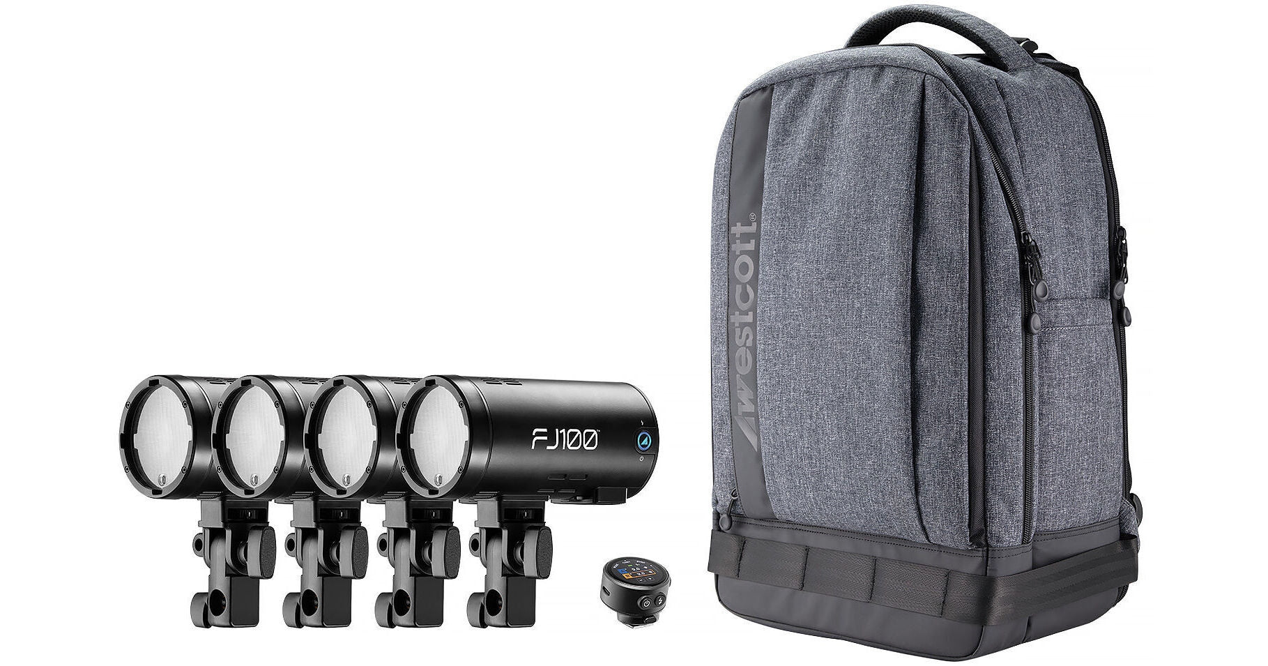 Westcott FJ100 100Ws Off-Camera Strobe with FJ-T1 S Trigger for Sony (4-Light Backpack Kit)