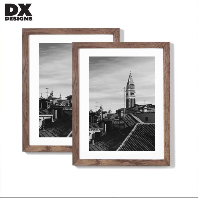 DX design MDF Wooden Picture Frame (4x6, Brown Oak)