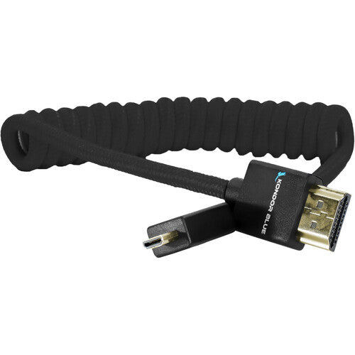 Kondor Blue Coiled Micro HDMI vers Full HDMI (12-24") (Raven Noir)