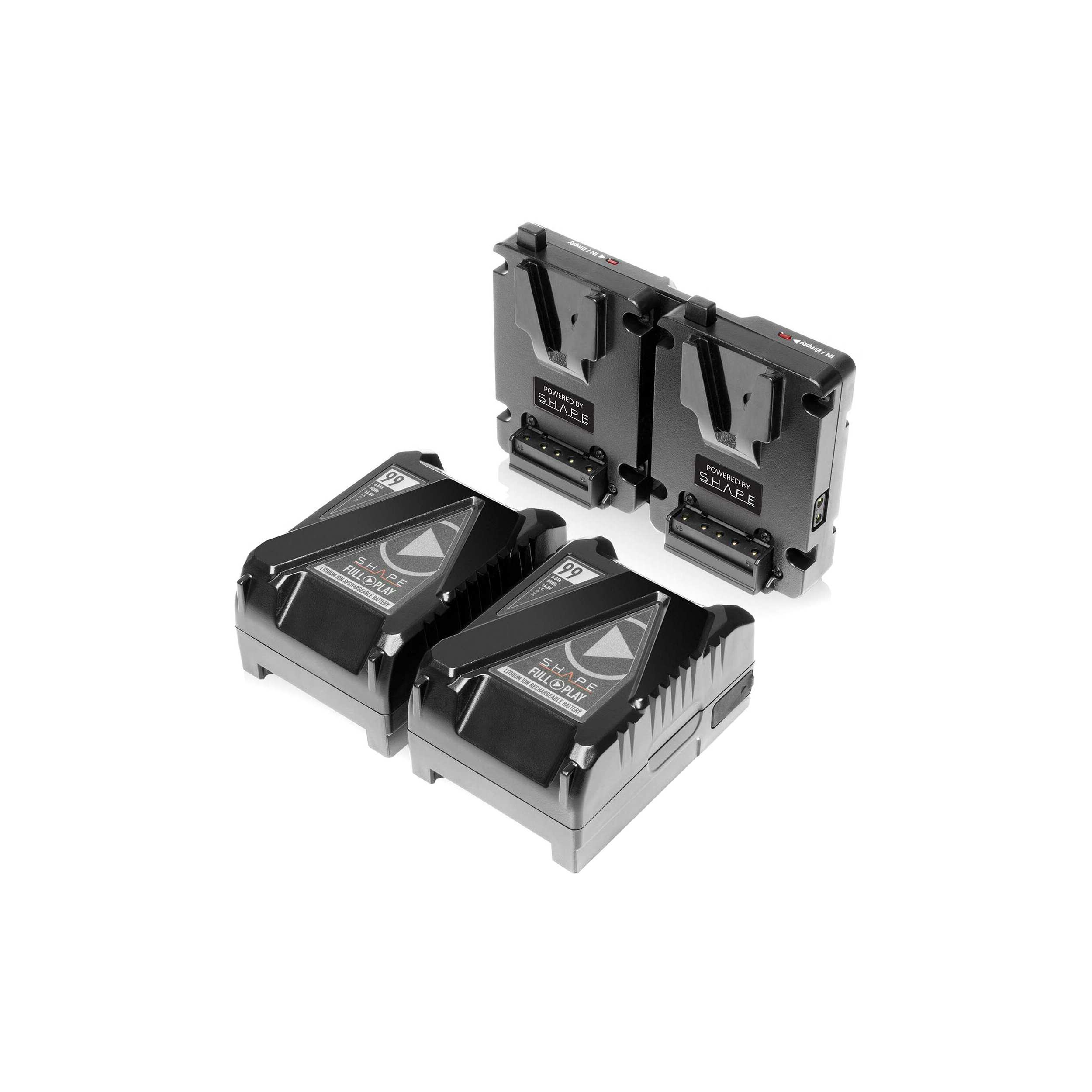 SHAPE 2 x Mini V-Mount 99Wh Batteries & Dual Hot-Swap Battery Plate Kit
