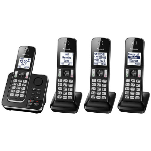 Panasonic KXTGD394 4 handset cordless phone with answering system