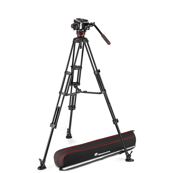 Manfrotto 504X Fluid Video Head & MVTTWINMA Aluminum Tripod with Mid-Level Spreader