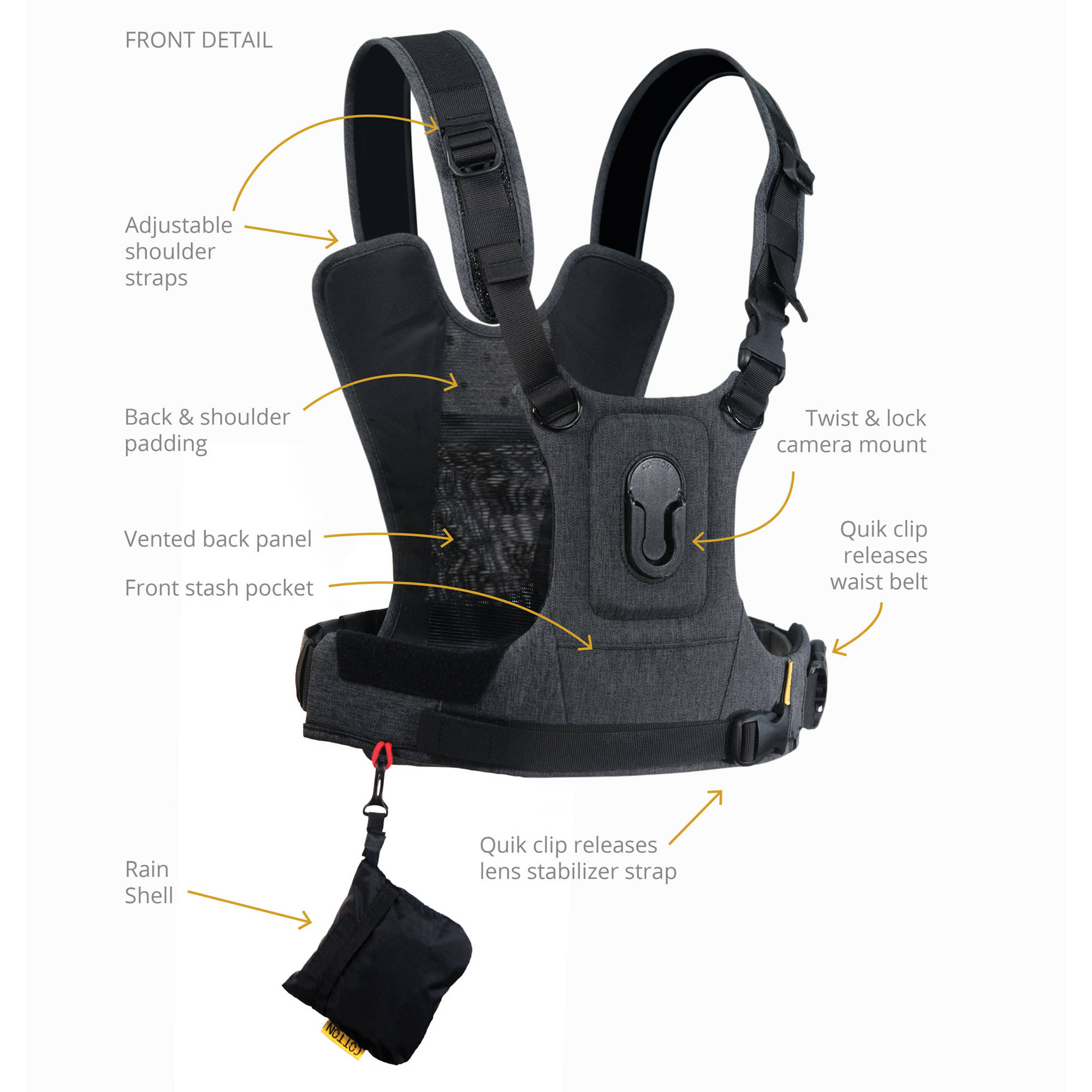 Cotton Carrier CCS G3 Camera Harness-1 - Gray