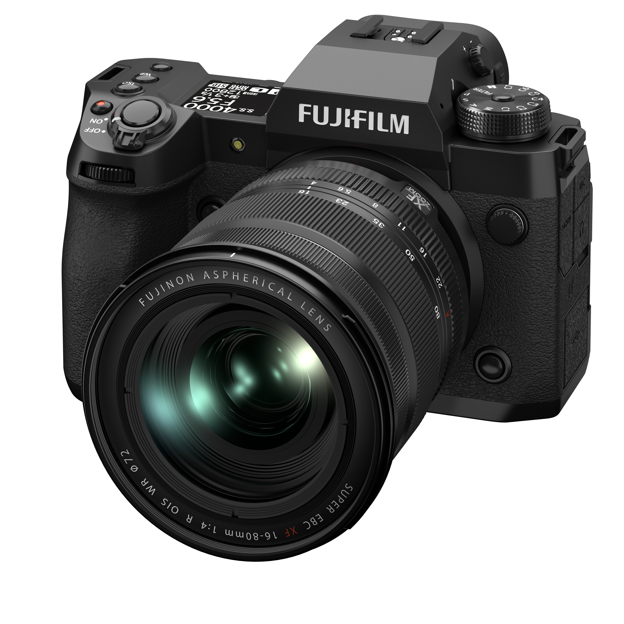 Caméra sans miroir Fujifilm X-H2 avec kit de lentilles Fujinon XF16-80mmf4 R oiS WR, noir