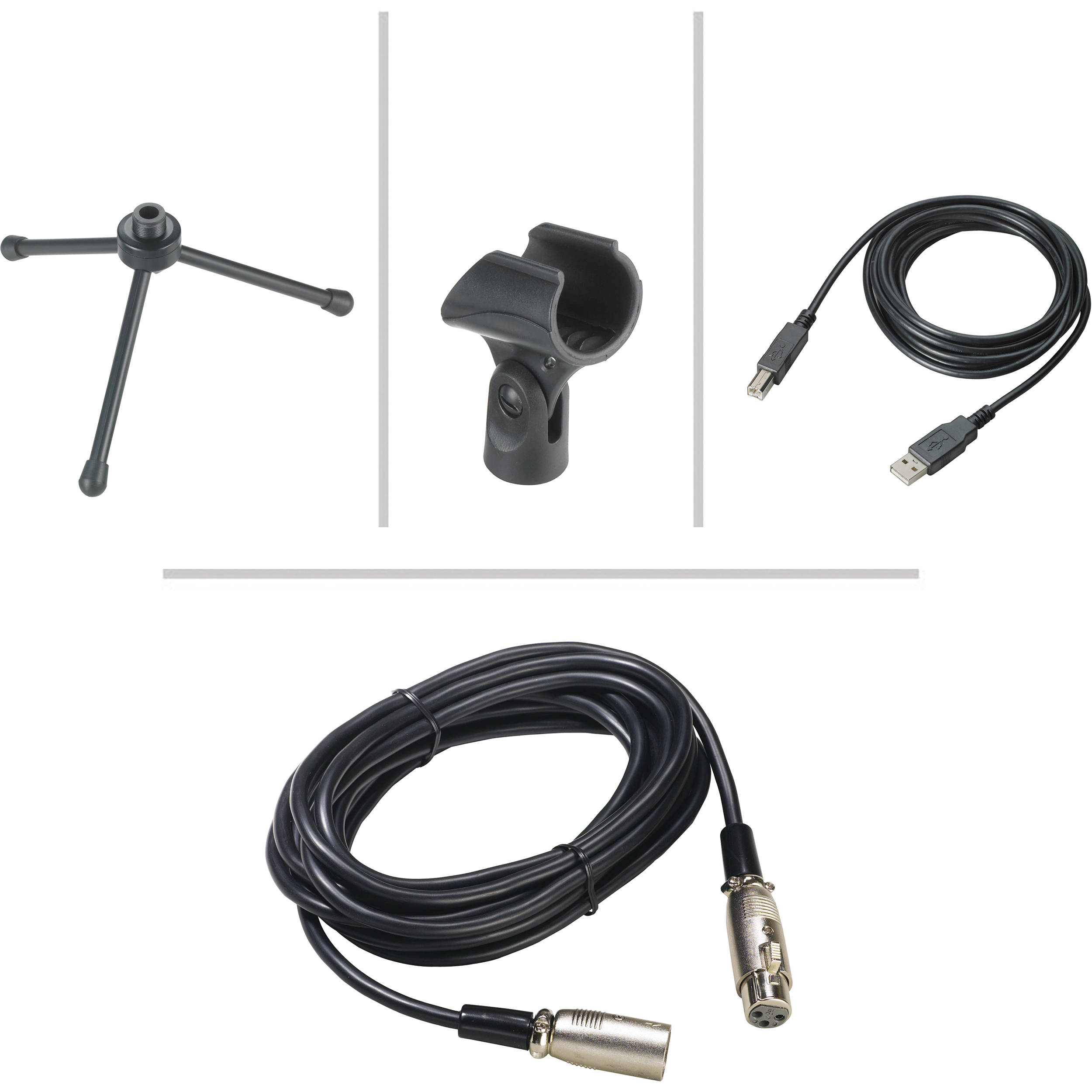 Audio-Technica AT2005USB Pack de microphone avec ATH-M20X, Boom & Mini-USB Cable