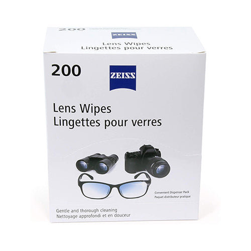 Zeiss Pré-tracas du critère de nettoyage des lentilles - nettoie sans stries pour les lentilles de la caméra et les lunettes - (200 comptes)