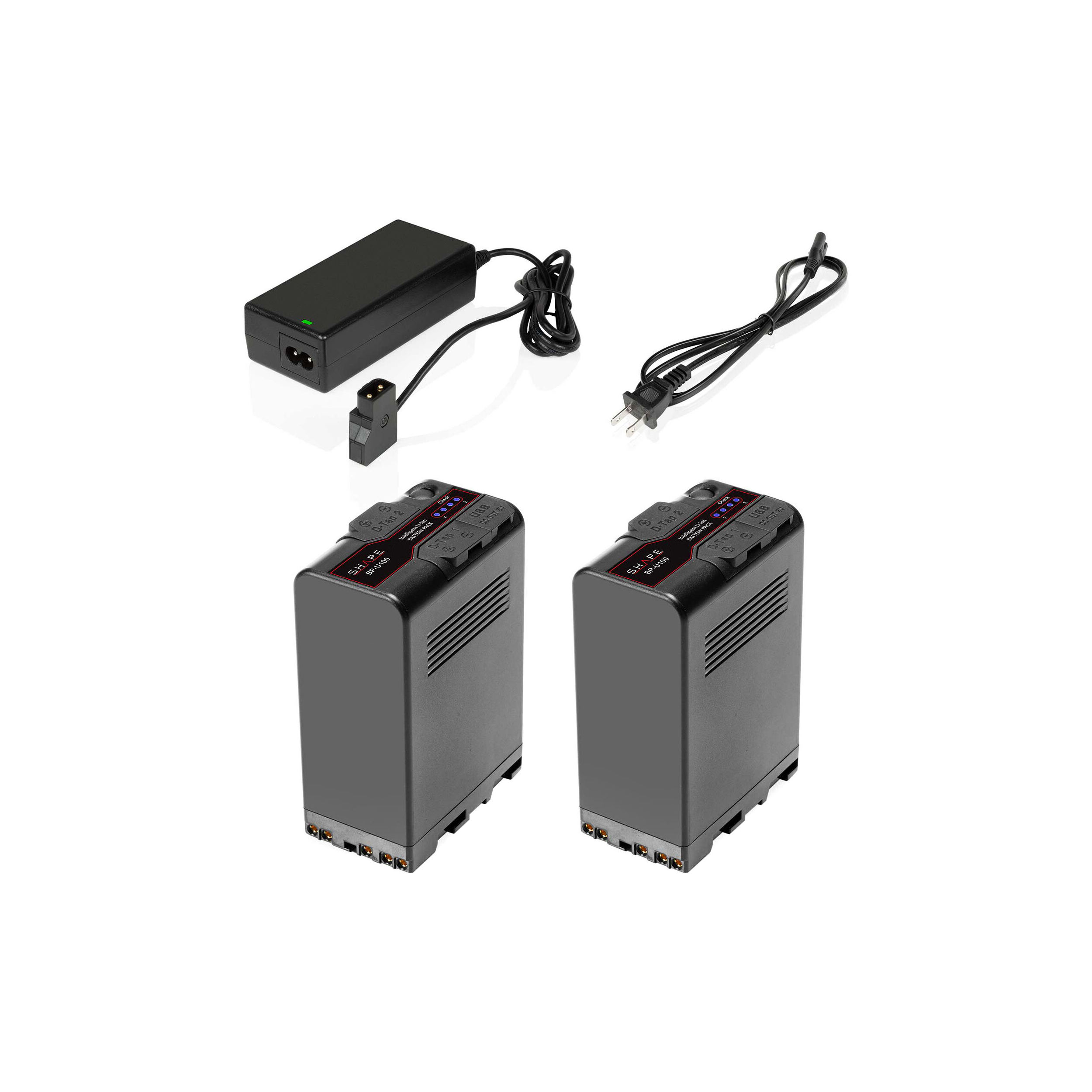 SHAPE Dual BP-U100 Lithium-Ion Batteries with Portable D-Tap Battery Charger (6800 mAh)