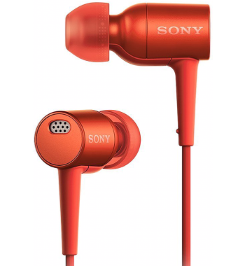 Sony MDR-EX750NA - Earphones with mic - in-ear - active noise canceling - 3.5 mm jack - cinnabar red