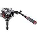 Manfrotto 504HD Head with 546B 2-Stage Aluminum Tripod with extra Long Plate 504PLONGRL and variable friction arm 244MICRO