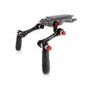 SHAPE Compact Quick Handle ARRI Rosette (Silver and Red)