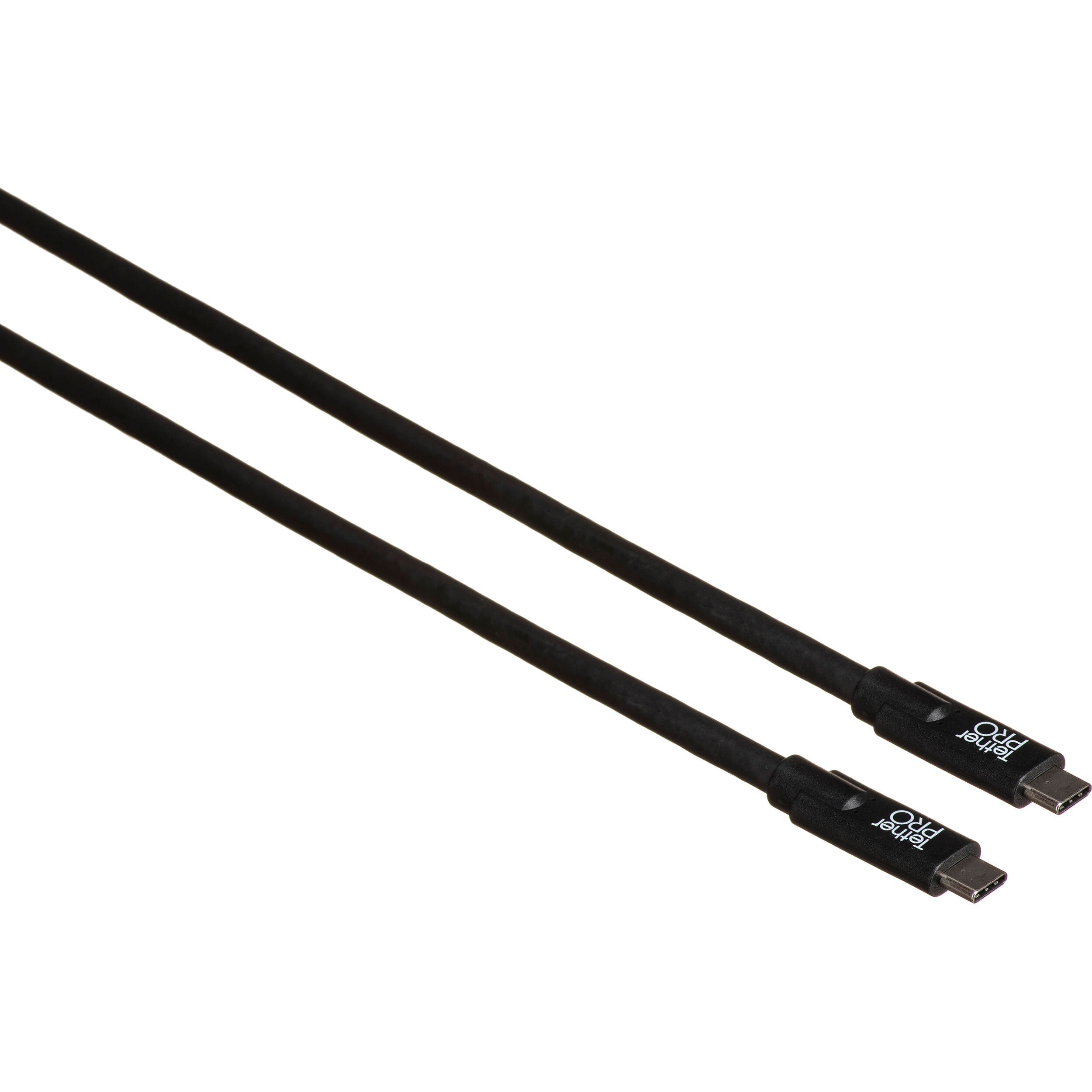 Outils d'attache Tetherpro USB Type-C mâle à USB Type-C câble mâle - 10 ', noir