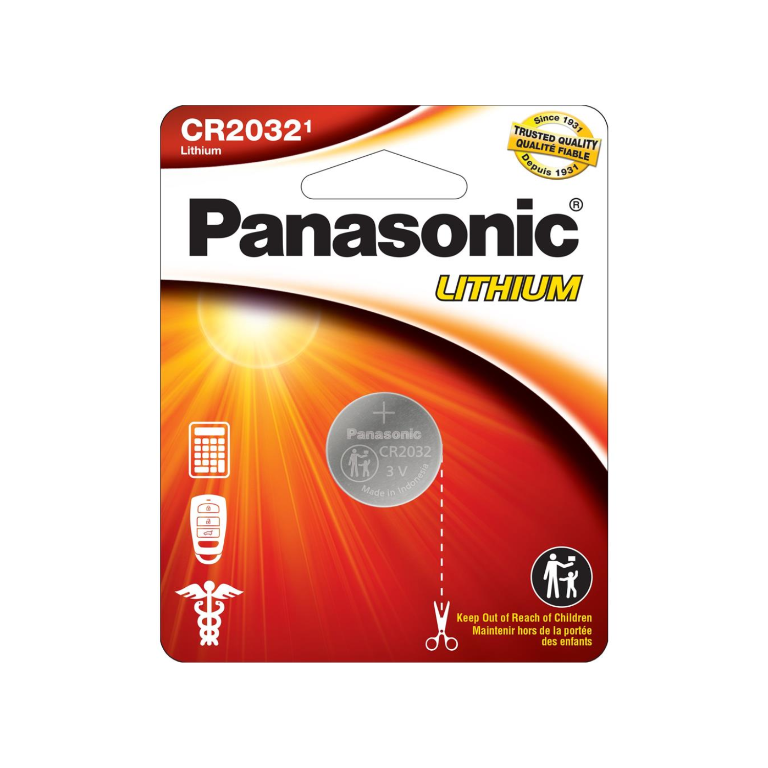 Panasonic 2032 3V Lithium Coin Cell Battery 1 Pack