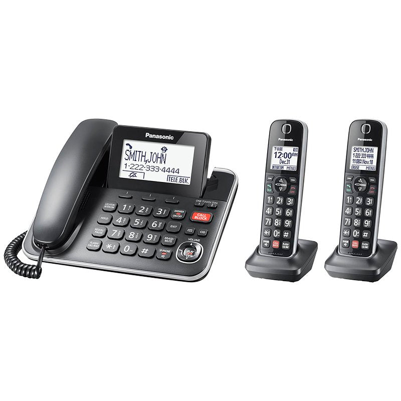 Panasonic KXTGF872B - Téléphone numérique / sans fil numérique à 2 manches avec système de réponse