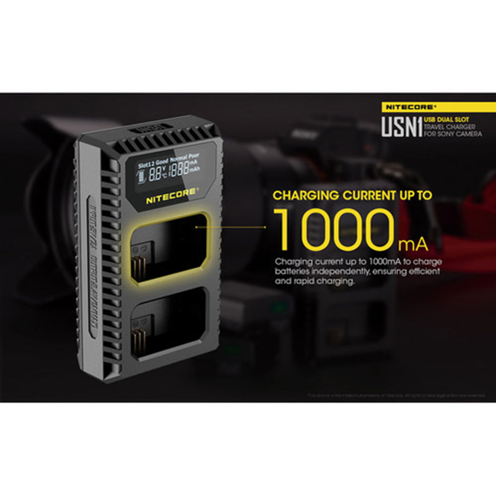Nitecore USN1 Double Slot Charger pour Sony NP-FW50