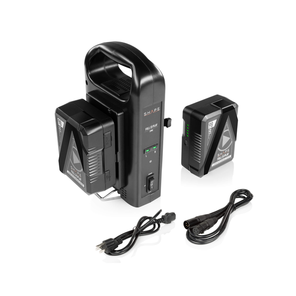 SHAPE Kit de batterie en jeu complet avec un chargeur vertical à 2 baies (V-Mount)