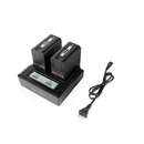 SHAPE Chargeur double NP-F980 avec deux batteries au lithium-ion de 6600mA
