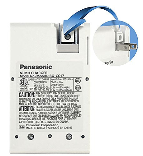 Panasonic KKJ17MCC82F ENELEOOP POWER PACK, NOUVEAU CYCLE 2100, 8AA, 2AAA, 2 SPACEURS "C", 2 "D" Spacers ", Chargeur de batterie individuelle avancé"