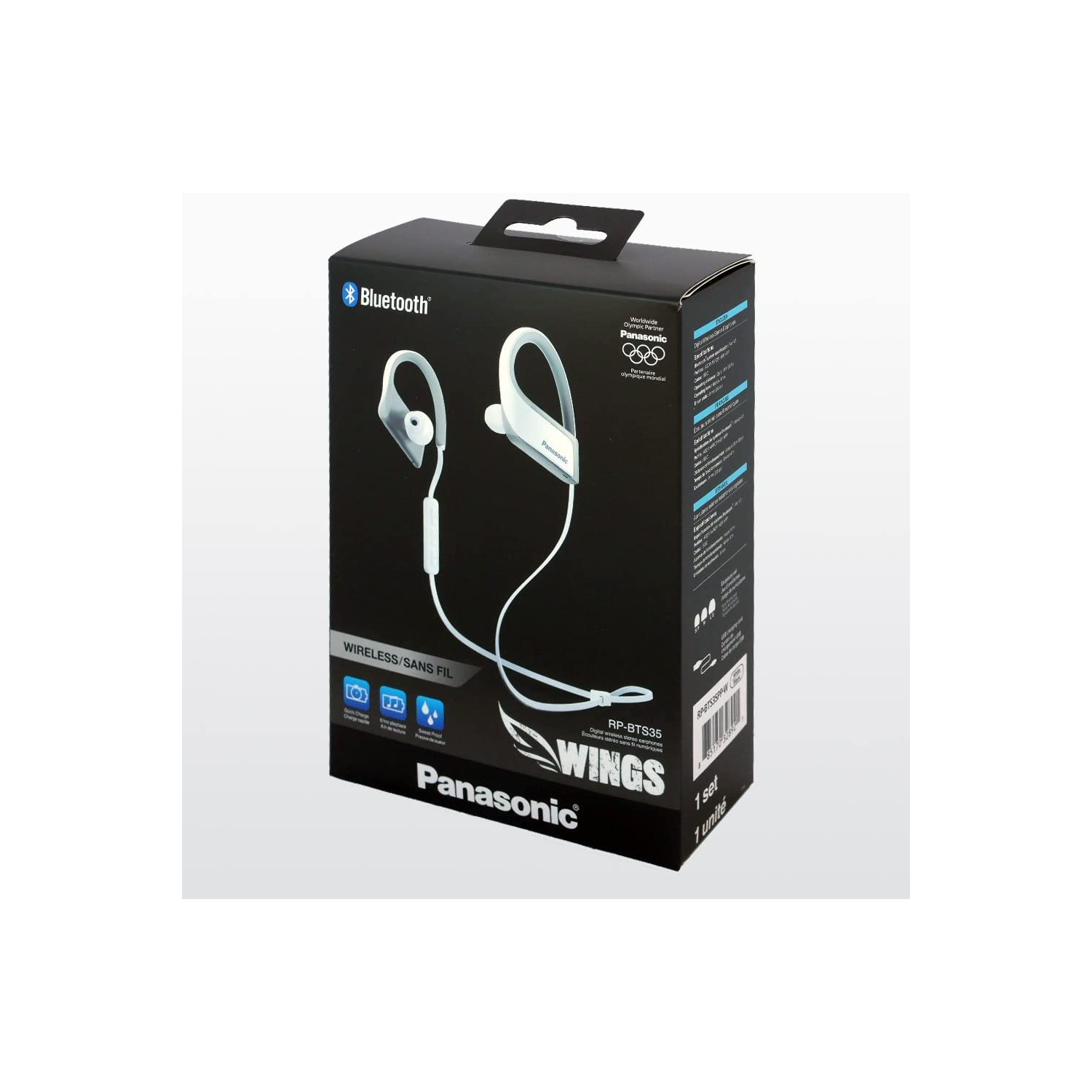 Panasonic Wings Ultra-Light Wireless Bluetooth Sport Elecphones - blanc