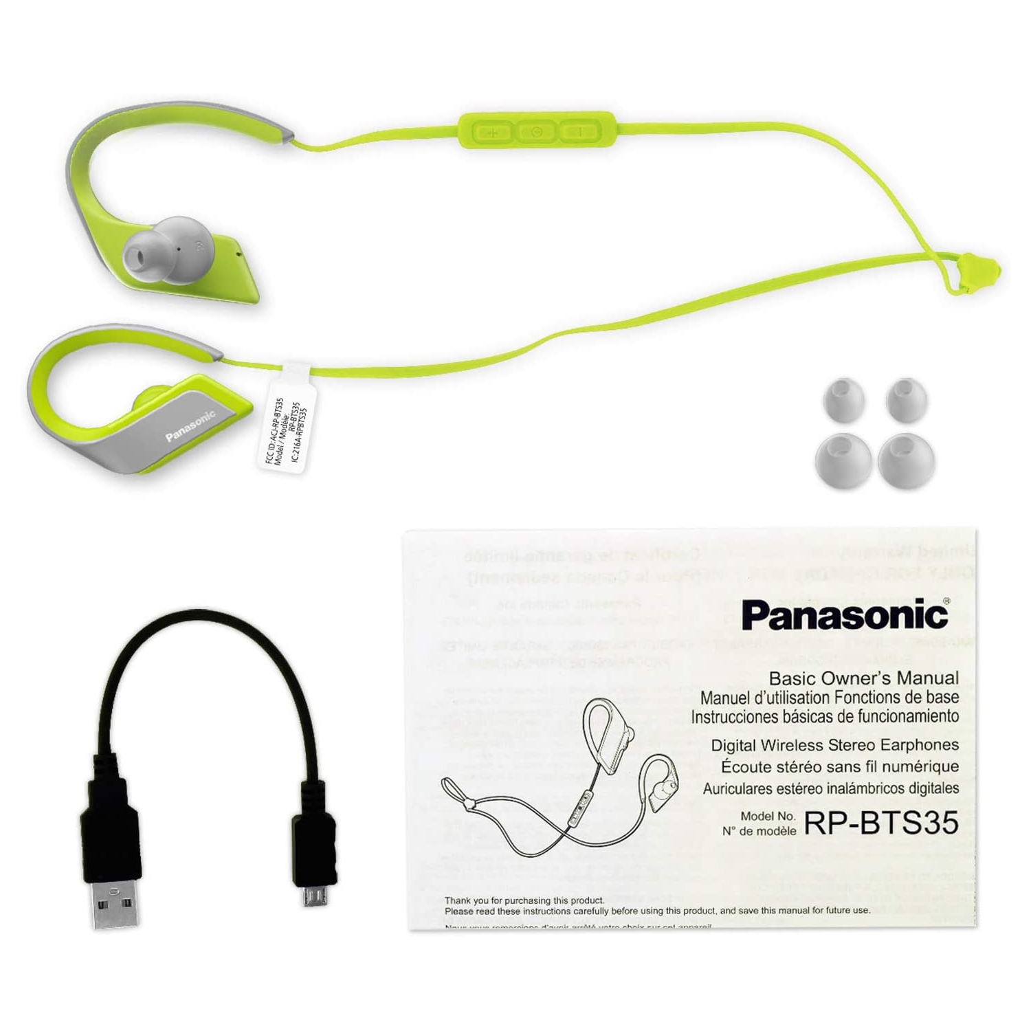 Panasonic Wings Ultra-Light Wireless Bluetooth Sport Elecphones - Jaune