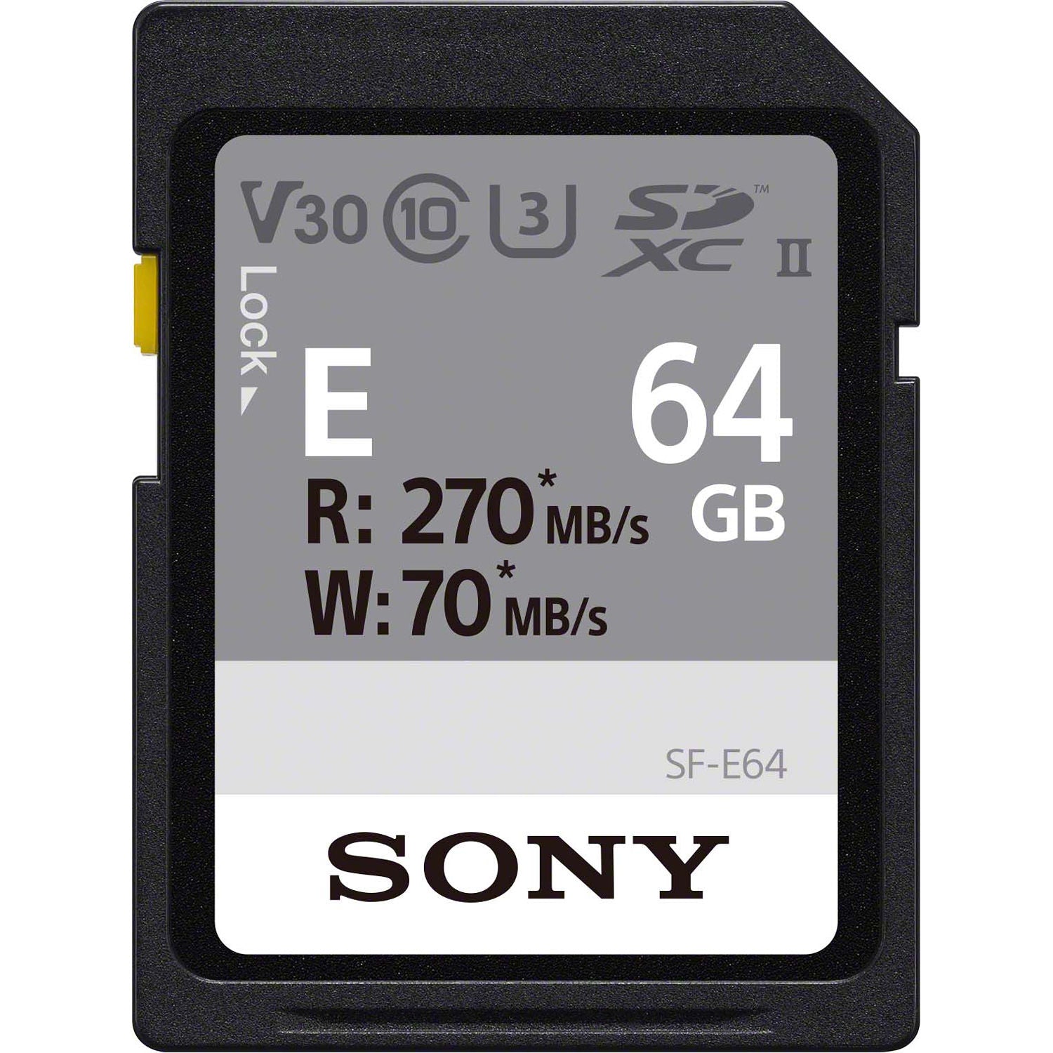 Sony SF-E Series SF-E64 - Card de mémoire flash - 64 Go - UHS-II U3 ​​/ Class10