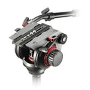 Manfrotto 504HD Head with 546B 2-Stage Aluminum Tripod with extra Long Plate 504PLONGRL and variable friction arm 244MICRO