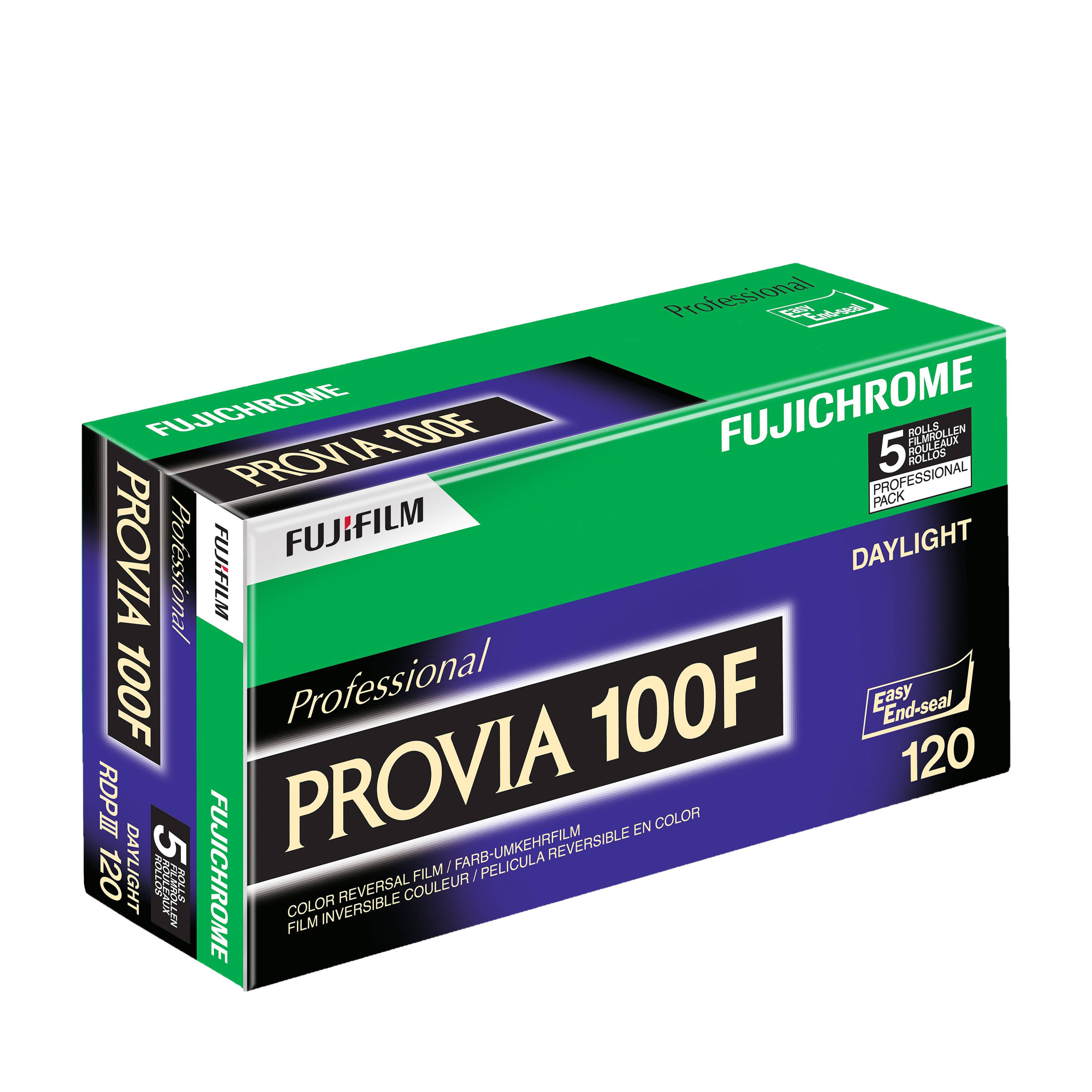 FUJIFILM Fujichrome Provia 100F Professional RDP-III Color Transparency Film - 120 Roll Film - 5 Pack