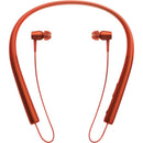 Sony MDR-EX750BT - Earphones with mic - in-ear - behind-the-neck mount - wireless - Bluetooth - NFC - cinnabar red