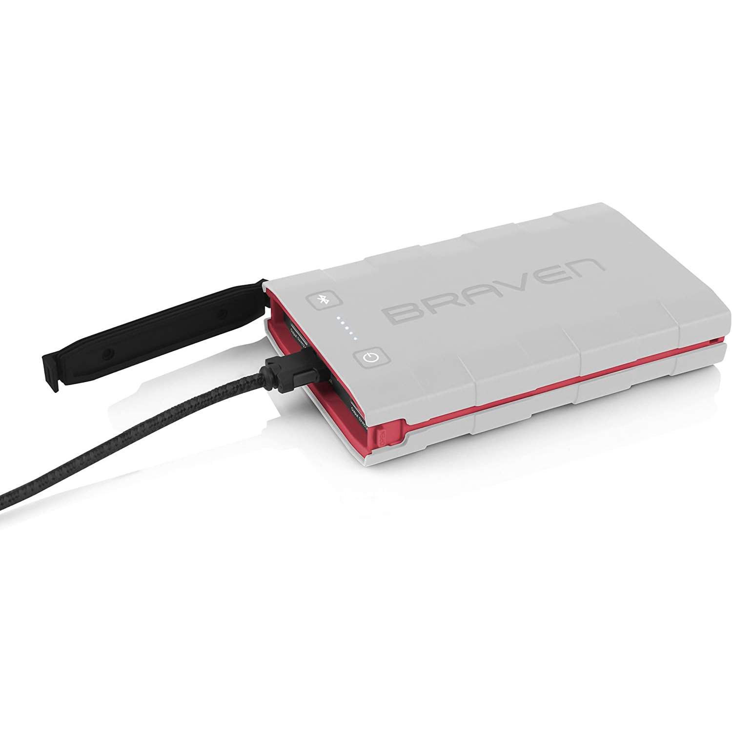 Braven Brv-Bank-6000 MAh Smart, ultra-rugré Battery-Gray / Red