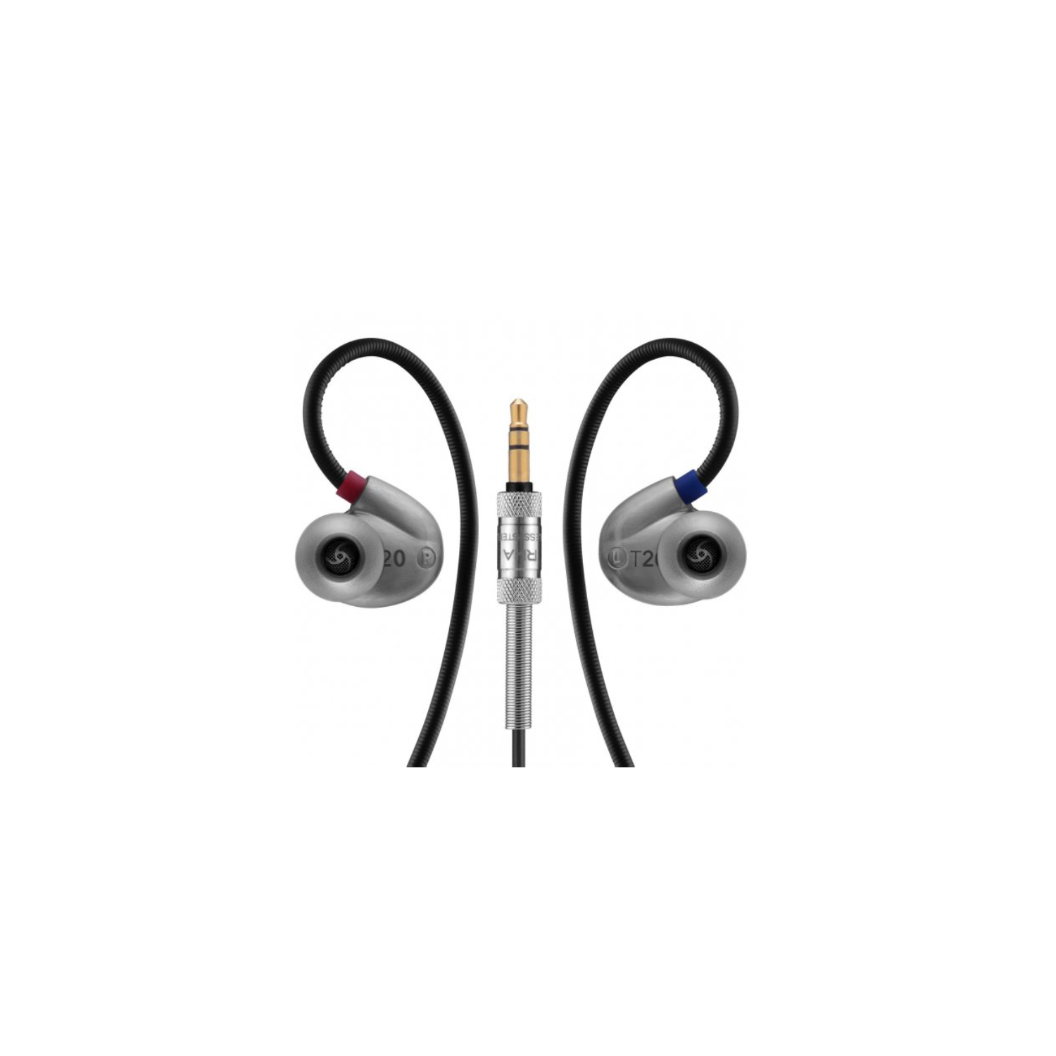 RHA T20 IEMs (Gen. 2): DualCoil HiFi Noise Isolating Stainless Steel in-Ear Headphones - Chrome, Black/Silver